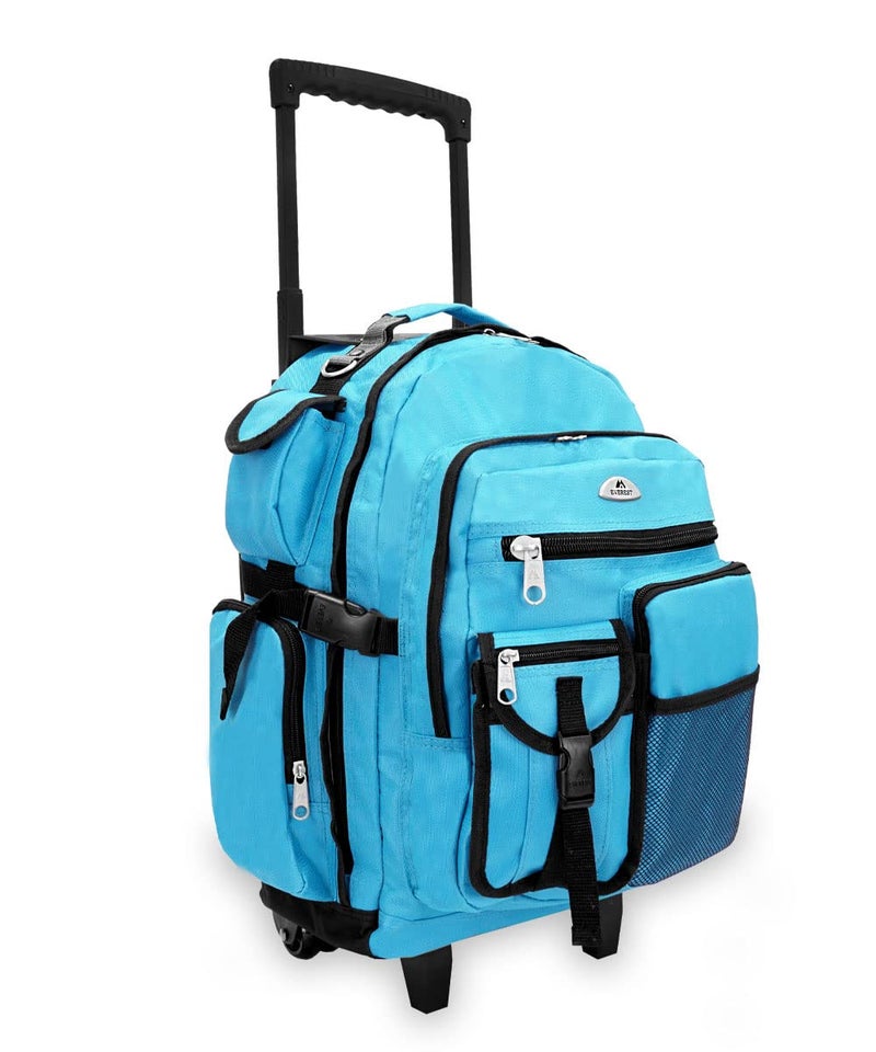 Everest Deluxe Wheeled Backpack, Turquoise, One Size - Image 1